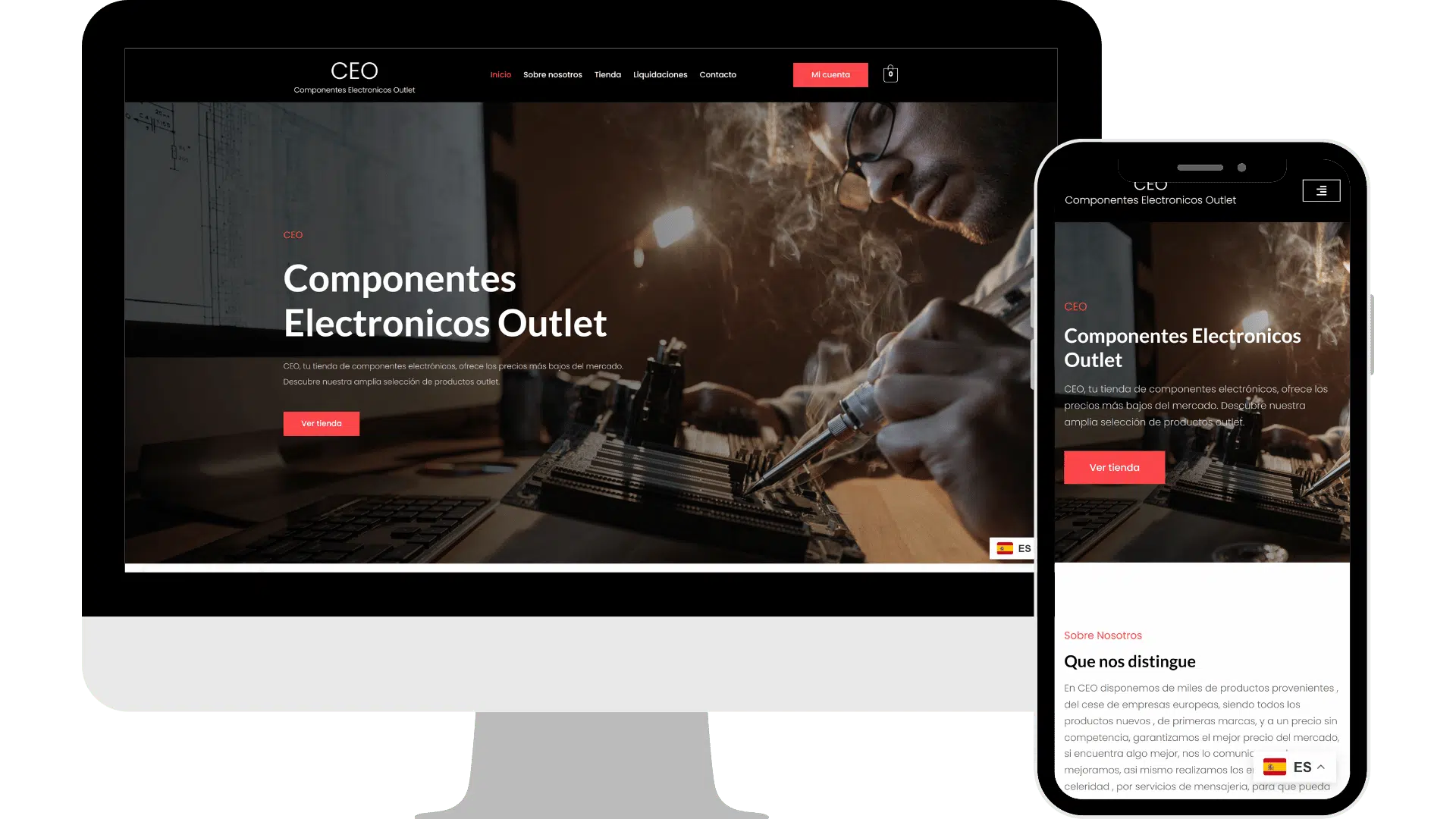 Diseño web Componentes electronicos outlet