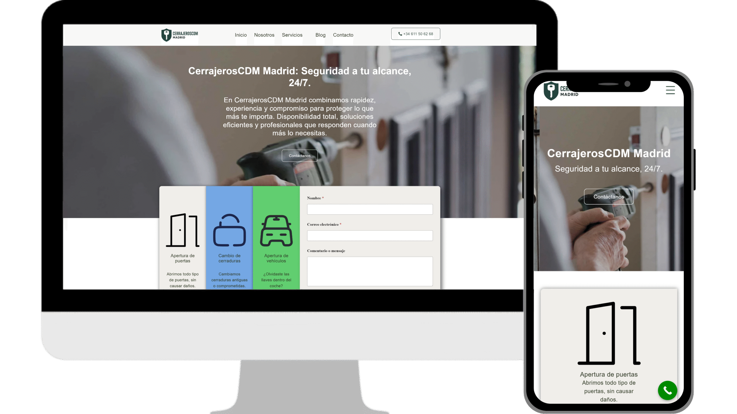 Diseño web Cerrajeros CDM Madrid